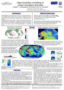 High-resolution modelling of ocean circulation and tides Projekt 510: Wechselwirkung von Ozean Zirkulation und Gezeiten