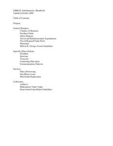 LIBRAS Administrative Handbook (4/04)