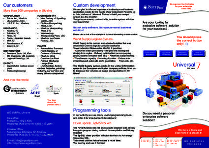 Management technologies for your enterprise sinceCustom development CORPORATION