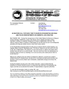 For Immediate Release: June 20, 2011 Contact:  Lina Garcia