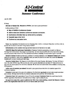 nCentraJTM   II Summer Conference July 22, 1992 Hi Gang!