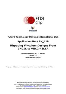 Future Technology Devices International Ltd.  Application Note AN_118 Migrating Vinculum Designs From VNC1L to VNC2-48L1A