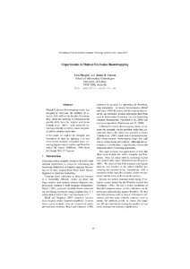 Proceedings of the Australasian Language Technology Workshop 2007, pages[removed]Experiments in Mutual Exclusion Bootstrapping Tara Murphy and James R. Curran School of Information Technologies University of Sydney