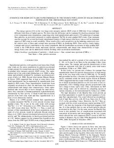 The Astrophysical Journal, 558:L59–L63, 2001 September 1 䉷 2001. The American Astronomical Society. All rights reserved. Printed in U.S.A. EVIDENCE FOR REMNANT FLARE SUPRATHERMALS IN THE SOURCE POPULATION OF SOLAR EN