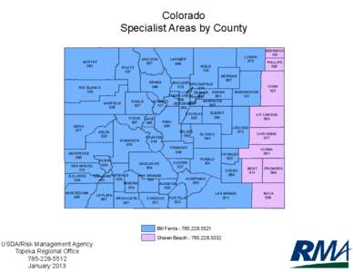 Colorado Specialist Areas by County MOFFAT 081  ROUTT