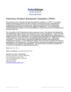 Voluntary Product Evaluation Template (VPAT)