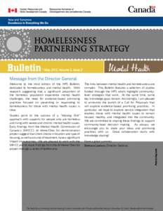 Homelessness Partnering Strategy Bulletin  * May 2012, Volume 2, Issue 2