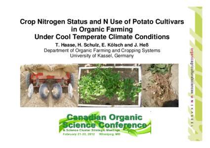 Crop Nitrogen Status and N Use of Potato Cultivars in Organic Farming Under Cool Temperate Climate Conditions