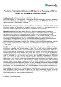 Functional, Histological and Biochemical Endpoints for Assessing Antifibrotic Efficacy in a Rat Model of Pulmonary Fibrosis H.G. Hoymann, D. Schaudien, T. Hansen, M. Niehof, A. Braun Fraunhofer Institute for Toxicology a