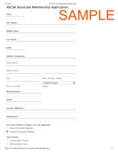 First time Student Associate Membership Application