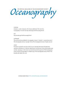 Oceanography THE OFFICIAL MAGAZINE OF THE OCEANOGRAPHY SOCIETY CITATION Murphy, J.L., and C.I. Measures[removed]Ocean acidification: The role of CO2. Oceanography 27(1):238–246, http://dx.doi.org[removed]oceanog[removed]