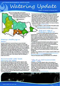 VICTORIAN ENVIRONMENTAL WATER HOLDER  Watering Update Edition 19: January to February 2015