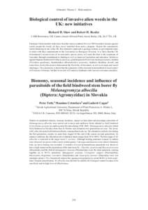 Proceedings of the XI International Symposium on Biological Control of Weeds