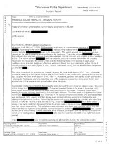 Tallahassee Police Department  Date of Report Case # [removed]