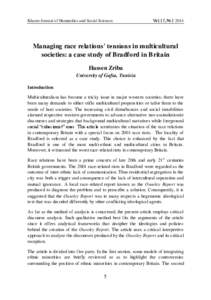 Khazar Journal o f Hu manities and Social Sciences  Vo l 17, № [removed]Managing race relations’ tensions in multicultural societies: a case study of Bradford in Britain