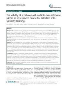 Roberts et al. BMC Medical Education 2014, 14:169 http://www.biomedcentral.com[removed] RESEARCH ARTICLE  Open Access