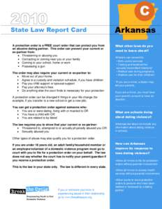 Arkansas Protection Order Report Card[removed]