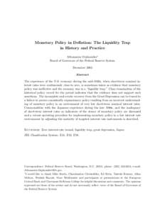 Money / Liquidity trap / Federal Reserve System / Monetarism / Causes of the Great Depression / Money creation / Federal Open Market Committee / Interest rate / Expansionary monetary policy / Economics / Macroeconomics / Monetary policy