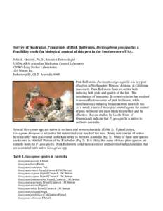 Microsoft Word - Pink Bollworm BC Feasibility Study.doc