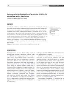 Q IWA Publishing 2010 Journal of Water and Health | 08.3 | Demonstration and evaluation of germicidal UV-LEDs for point-of-use water disinfection