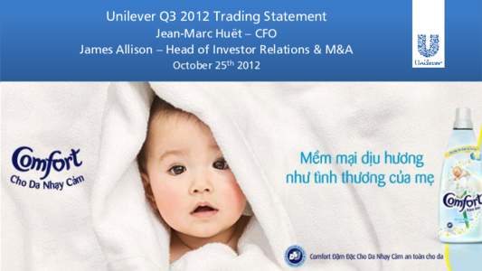 Unilever Q3 2012 Trading Statement - Presentation to analysts