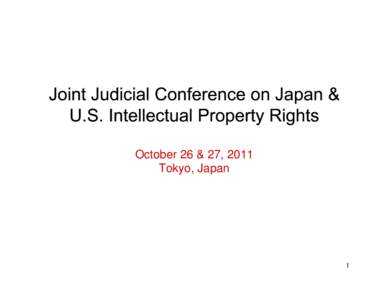 October 26 & 27, 2011 Tokyo, Japan 1  Information