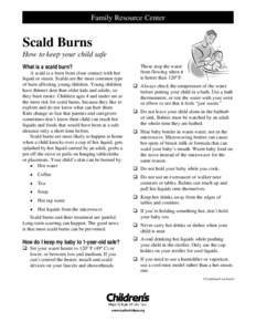 Scald Burns How to Keep Your Child Safe