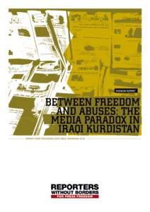 Mission Report  Between Freedom and Abuses: The Media Paradox in Iraqi Kurdistan