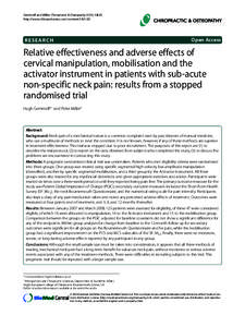 Gemmell and Miller Chiropractic & Osteopathy 2010, 18:20 http://www.chiroandosteo.com/content[removed]Open Access  RESEARCH