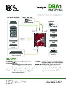 DBA1  ACTIVE DIRECT BOX APPLICATION INFORMATION LINE CHECK SIGNAL SOURCE