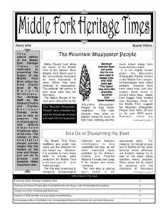 March 2006 This special edition of the Middle Fork Heritage