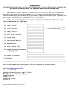AAMA Form F3 record of withdrawal of approval