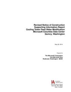 Revised Notice of Construction Supporting Information Report Cooling Tower Feed Water Modification Microsoft Columbia Data Center Quincy, Washington