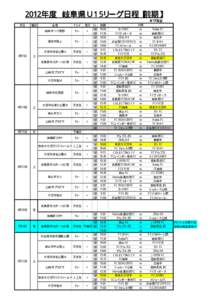 2012年度 岐阜県Ｕ１５リーグ日程【前期】 4/17改定 月日 4月7日