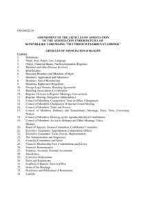 GM[removed]AMENDMENT OF THE ARTICLES OF ASSOCIATION OF THE ASSOCIATION UNDER DUTCH LAW KONINKLIJKE VERENIGING 