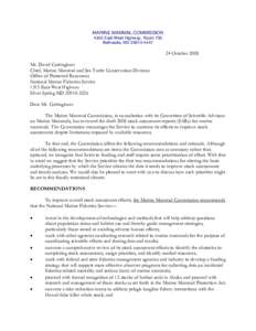 MARINE MAMMAL COMMISSION 4340 East-West Highway, Room 700 Bethesda, MD[removed]October 2008 Mr. David Cottingham