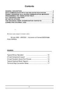 Contents GENERAL DESCRIPTION ......................................................................... 2 DATA COMMUNICATION WITH THE FIRE DETECTION SYSTEM: ............... 4 FENWAL 6000/KIDDE Aries SYSTEM COMMUNICATION M