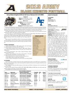 2013 Army  black knights Football Army Black Knights[removed]at Air Force Falcons (1-7, 0-5 MW)  ®