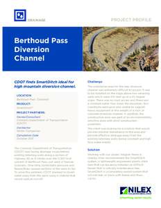 PROJECT PROFILE  DRAINAGE Berthoud Pass Diversion