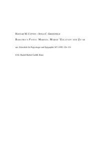 Semitic languages / Central Semitic languages / Languages of Iraq / Languages of Israel / Archaeological sites in Israel / Aramaic language / Babatha / Jonas C. Greenfield / Hebrew and Aramaic papyri / Languages of Asia / Asia / Dead Sea scrolls