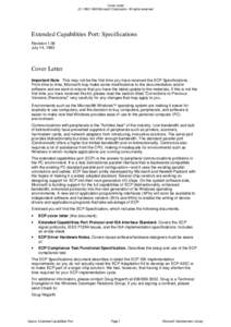 Cover Letter (C[removed]Microsoft Corporation. All rights reserved. Extended Capabilities Port: Specifications Revision 1.06 July 14, 1993