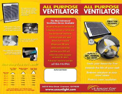 Remote mount solar panel can be installed up to 30 feet away from fan for optimal placement