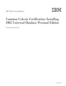Common Criteria Certification: Installing DB2 Universal Database Personal Edition