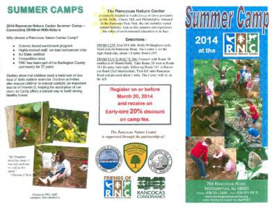 SUMMER CAMPS 2014 Rancocas Nature Center Summer Camp— Connecting Children With Nature  The Rancocas Nature Center