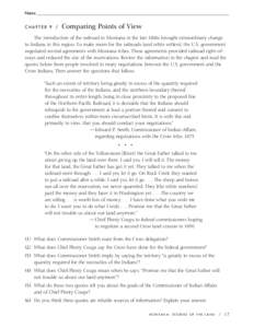 Name_____________________________________________________________________________________________________________________ Chapter 9  /  Comparing Points of View  The introduction of the railroad to Montana in the lat