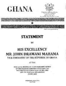 Ghana (8 June 2011) — Statement at the High-Level Meeting on AIDS