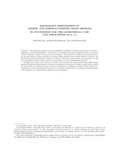 EQUIVARIANT PERTURBATION IN GOMORY AND JOHNSON’S INFINITE GROUP PROBLEM III. FOUNDATIONS FOR THE k-DIMENSIONAL CASE AND APPLICATIONS TO k = 2 ¨ AMITABH BASU, ROBERT HILDEBRAND, AND MATTHIAS KOPPE