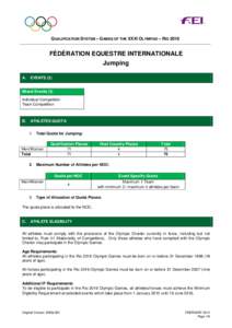 QUALIFICATION SYSTEM – GAMES OF THE XXXI OLYMPIAD – RIO[removed]FÉDÉRATION EQUESTRE INTERNATIONALE Jumping A.