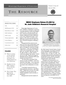 Mississippi Department of Corrections  Volume 5, Issue 10 October[removed]THE RESOURCE