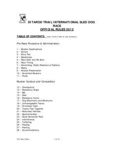 DITAROD TRAIL INTERNATIONAL SLED DOG RACE